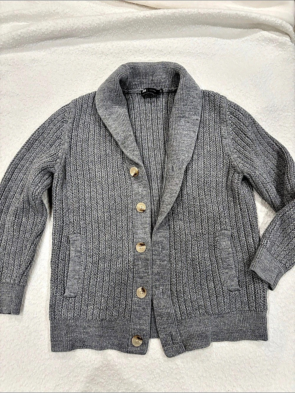 Le 31 Shawl Collar Cotton Cardigan Size Small